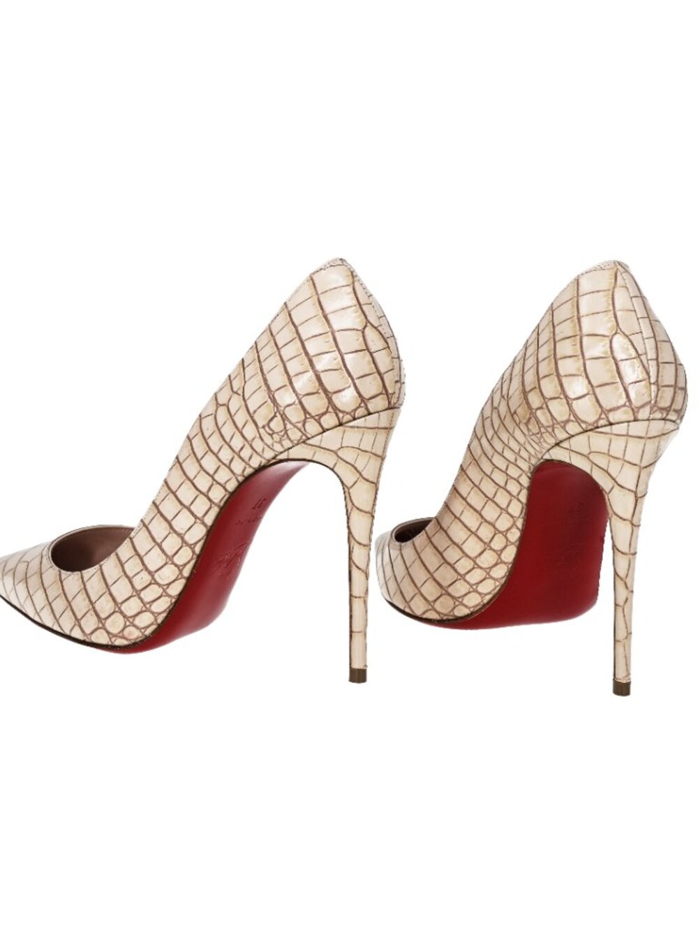 Christian Louboutin Kate 100 Croc-effect Leather Pumps - Picture 3 of 6